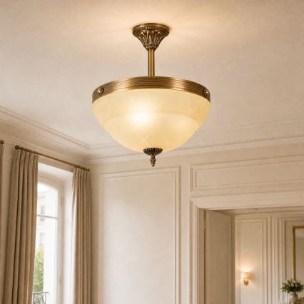 BRILAGI - Lustră pe tijă DAHLIA 3xE27/40W/230V Ø 37 cm, alamă