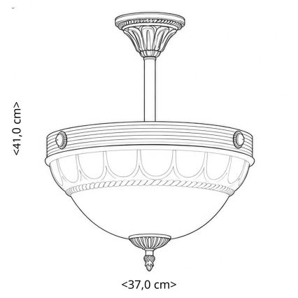 BRILAGI - Lustră pe tijă DAHLIA 3xE27/40W/230V Ø 37 cm, alamă