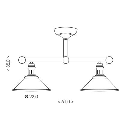 BRILAGI - Lustră pe tijă FORGE 2xE27/60W/230V cupru/patină