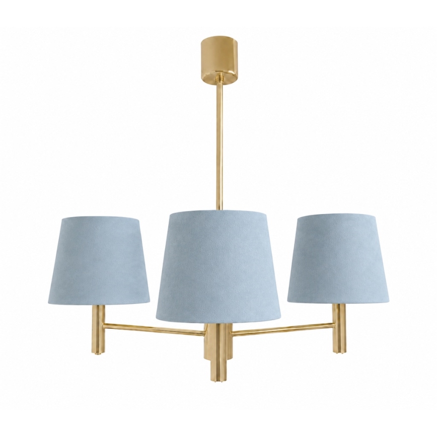 Brilagi - Lustră pe tijă MONTE 3xE27/15W/230V albastru/auriu
