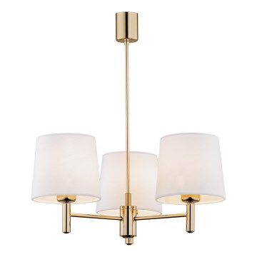 Brilagi - Lustră pe tijă MONTE 3xE27/15W/230V crem/auriu