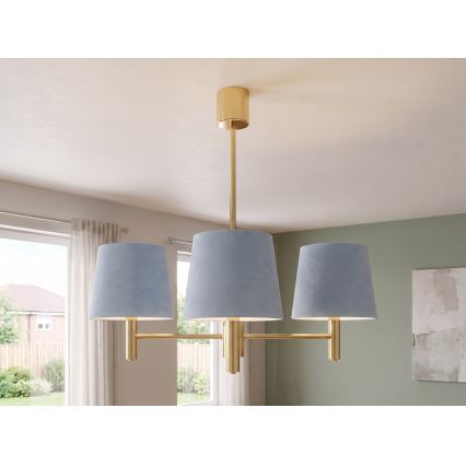 Brilagi - Lustră pe tijă MONTE 3xE27/60W/230V albastru/auriu