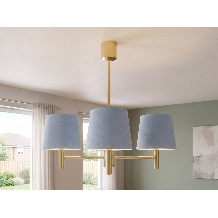 Brilagi - Lustră pe tijă MONTE 3xE27/60W/230V albastru/auriu