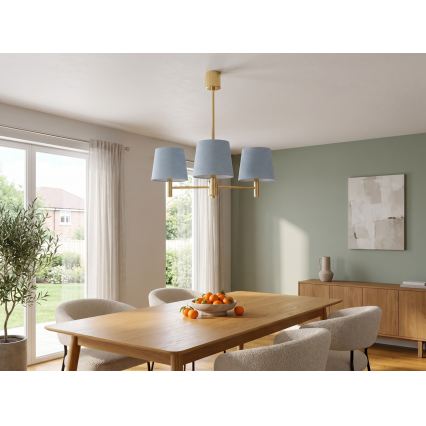 Brilagi - Lustră pe tijă MONTE 3xE27/60W/230V albastru/auriu