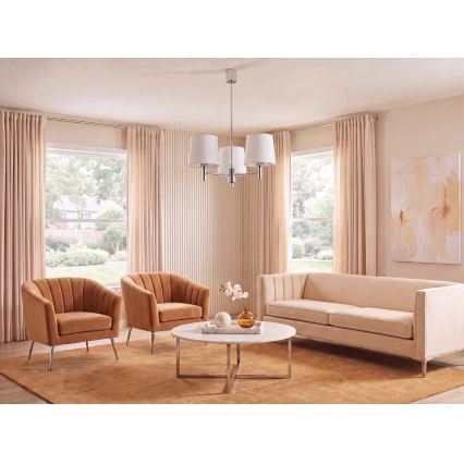 Brilagi - Lustră pe tijă MONTE 3xE27/60W/230V crem/crom lucios