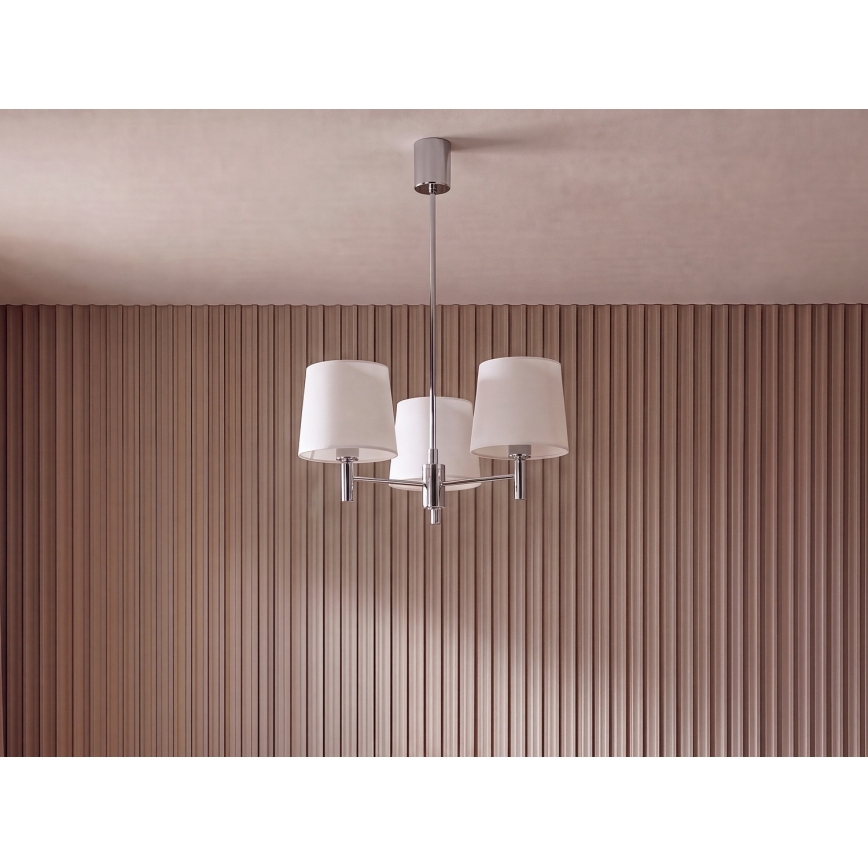 Brilagi - Lustră pe tijă MONTE 3xE27/60W/230V crem/crom lucios