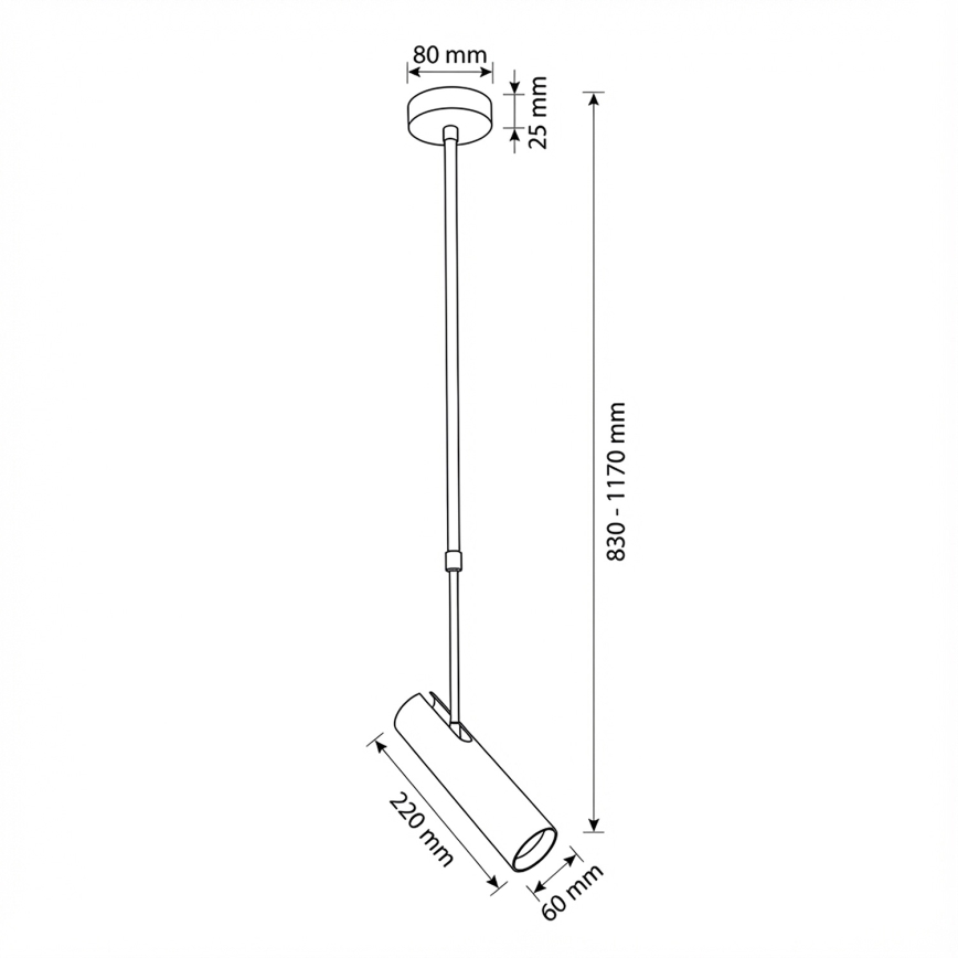Brilagi - Lustră pe tijă SELE 1xGU10/30W/230V neagră