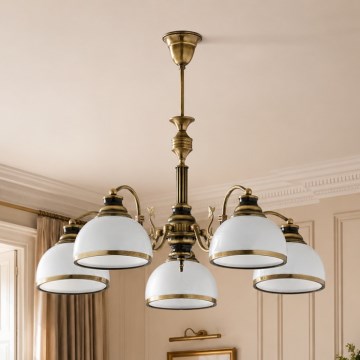 Brilagi - Lustră pe tijă TAURUS 5xE27/15W/230V diam. 70 cm bronz