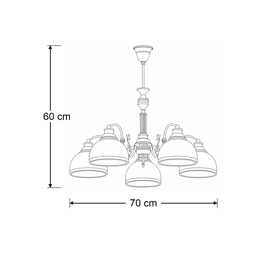 Brilagi - Lustră pe tijă TAURUS 5xE27/15W/230V diam. 70 cm bronz