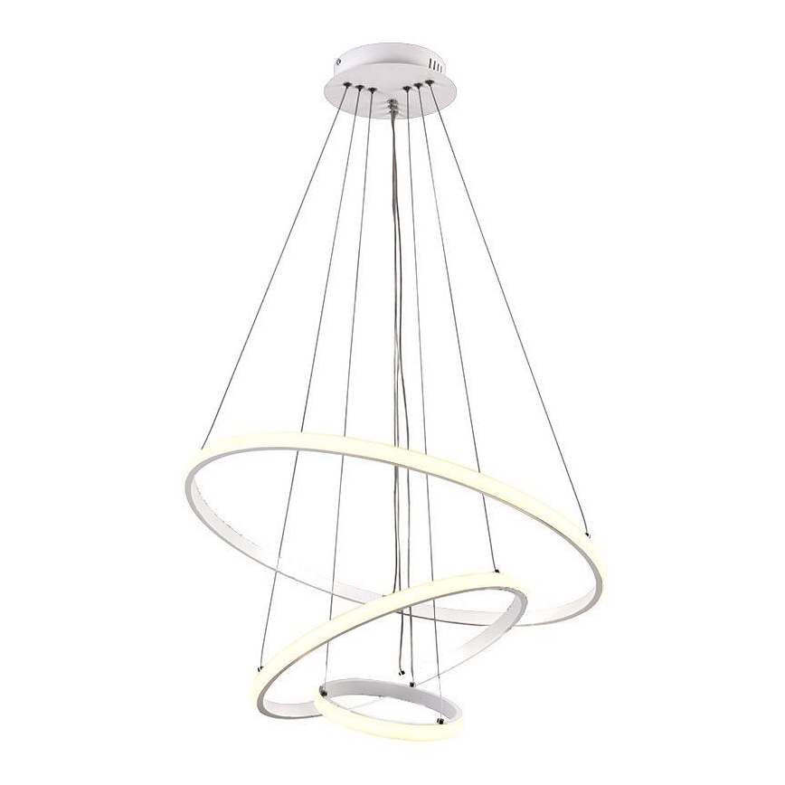 Brilagi - Candelabru LED dimerizabil CIRCLE, cu suspensie pe cablu, 90W/230V, 3000–6500K, diametru 60 cm + telecomandă