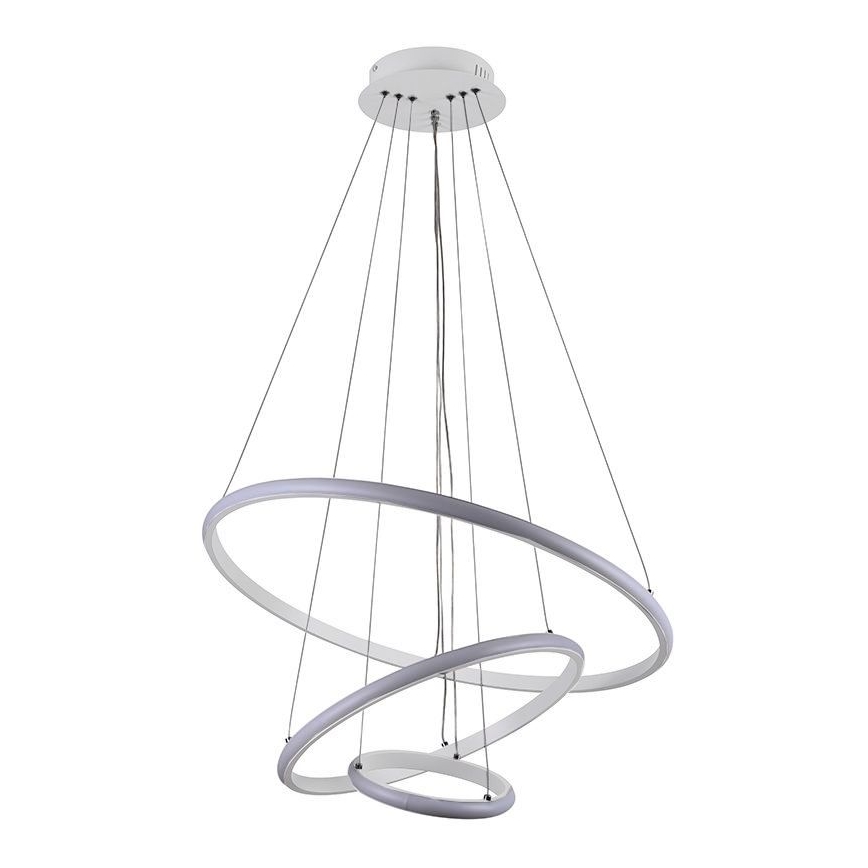 Brilagi - Candelabru LED dimerizabil CIRCLE, cu suspensie pe cablu, 90W/230V, 3000–6500K, diametru 60 cm + telecomandă