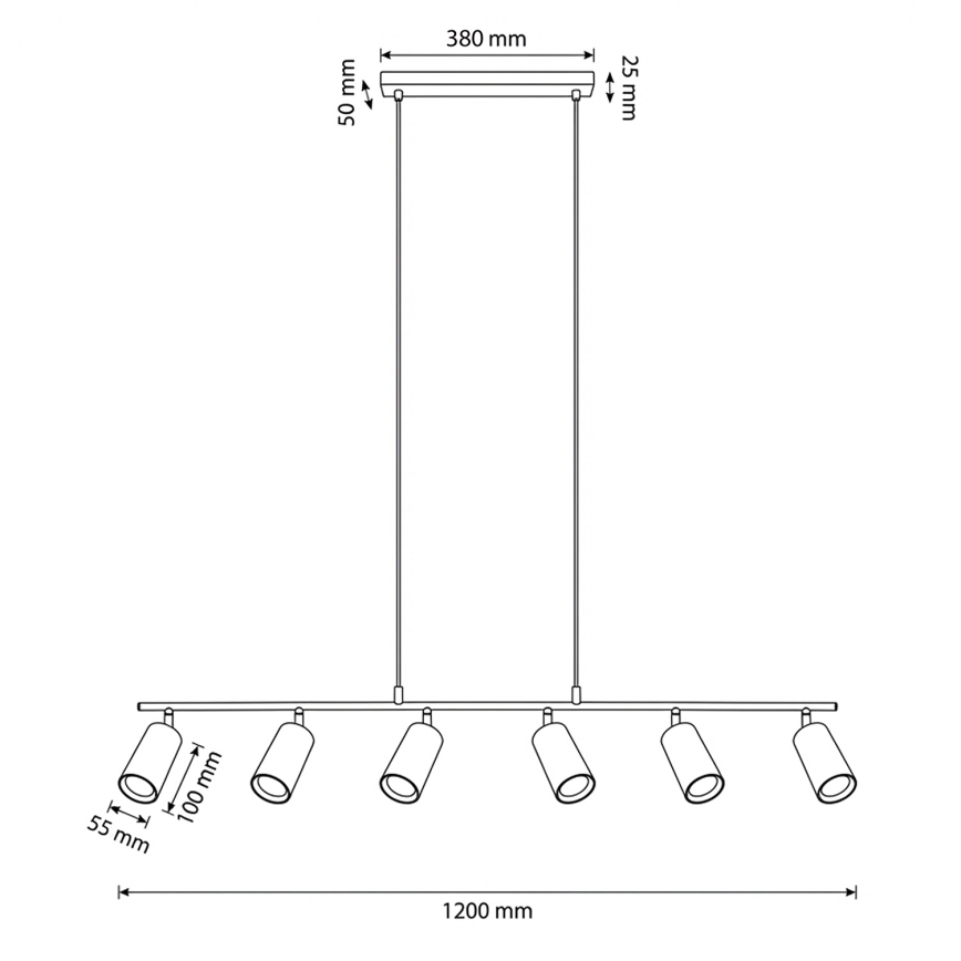 Brilagi - Lustră SELE pe cablu, 6 x GU10/30W/230V, bej