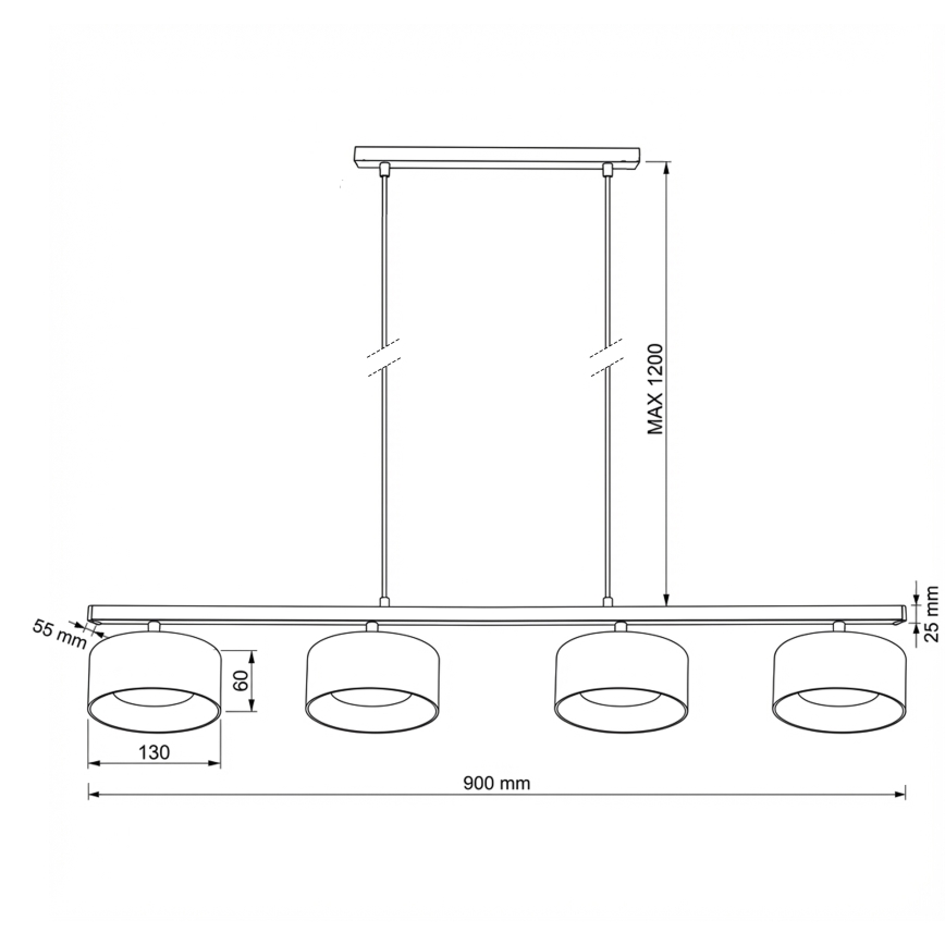 Brilagi - Lustră suspendată AURA LUX 4xGX53/30W/230V negru/auriu