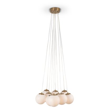 Brilagi - Lustră suspendată cu cablu GLOBE 10xE14/15W/230V albă