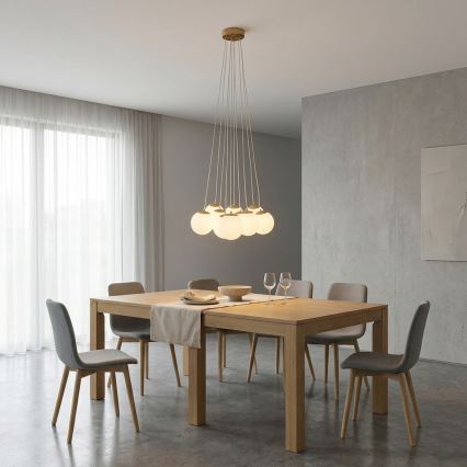Brilagi - Lustră suspendată cu cablu GLOBE 10xE14/15W/230V albă