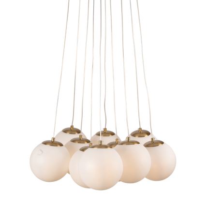Brilagi - Lustră suspendată cu cablu GLOBE 10xE14/15W/230V albă