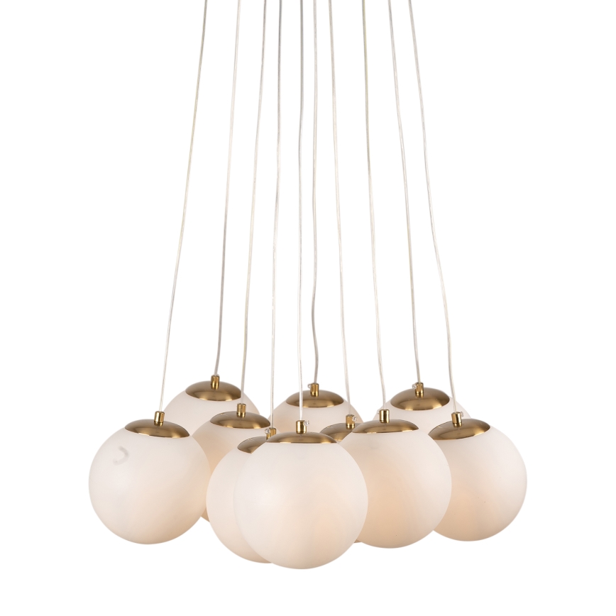 Brilagi - Lustră suspendată cu cablu GLOBE 10xE14/15W/230V albă