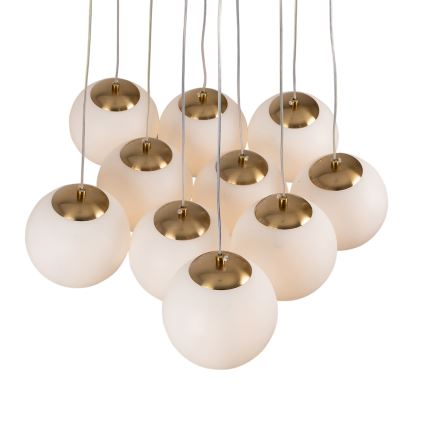 Brilagi - Lustră suspendată cu cablu GLOBE 10xE14/15W/230V albă