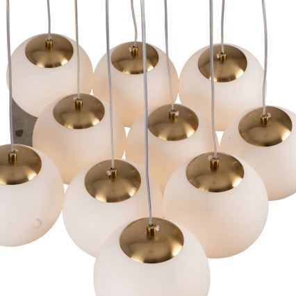 Brilagi - Lustră suspendată cu cablu GLOBE 10xE14/15W/230V albă