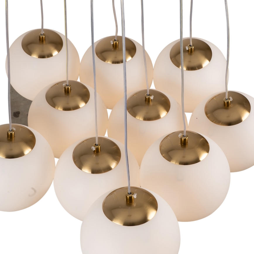 Brilagi - Lustră suspendată cu cablu GLOBE 10xE14/15W/230V albă