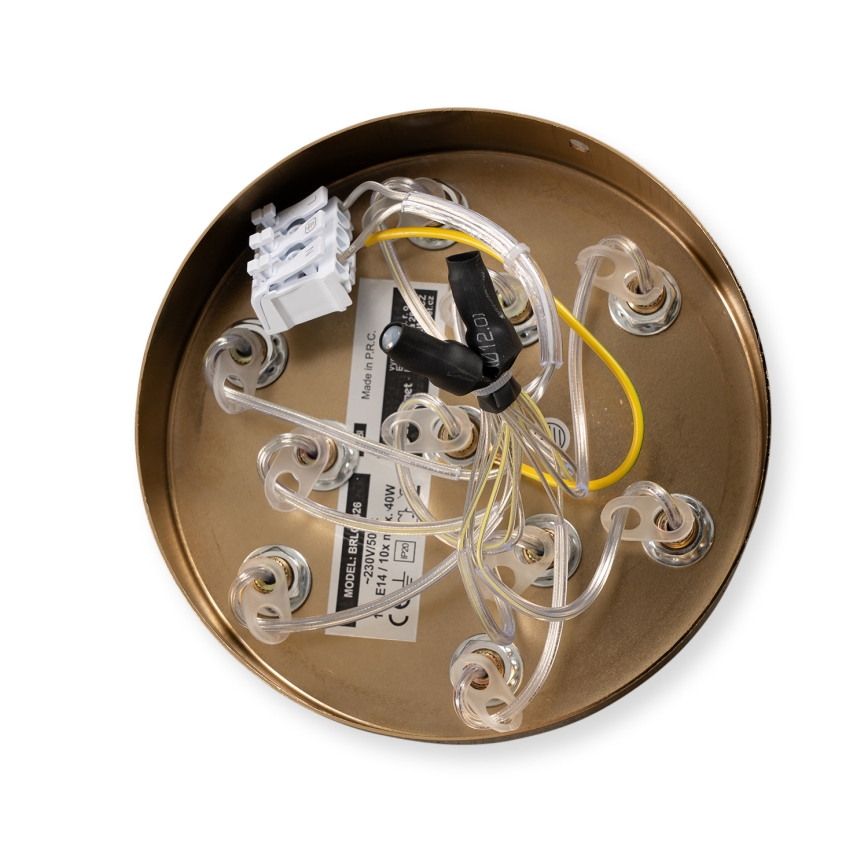 Brilagi - Lustră suspendată cu cablu GLOBE 10xE14/15W/230V albă