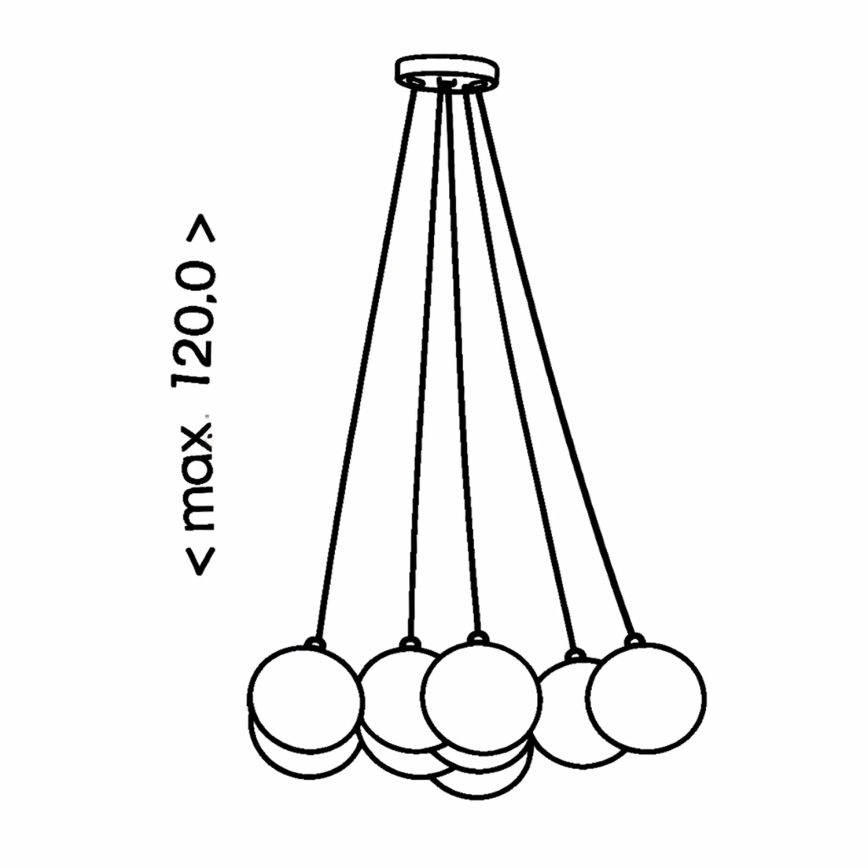 Brilagi - Lustră suspendată cu cablu GLOBE 10xE14/15W/230V albă
