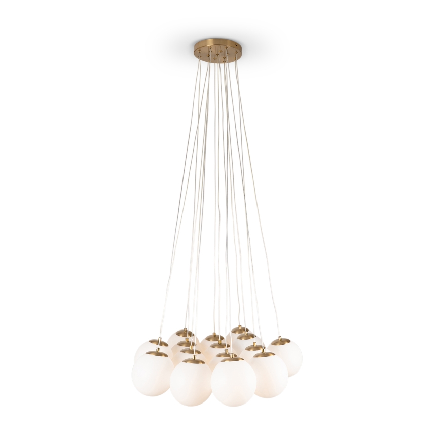 Brilagi - Lustră suspendată cu cablu GLOBE 15xE14/15W/230V albă