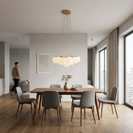 Brilagi - Lustră suspendată cu cablu GLOBE 15xE14/15W/230V albă
