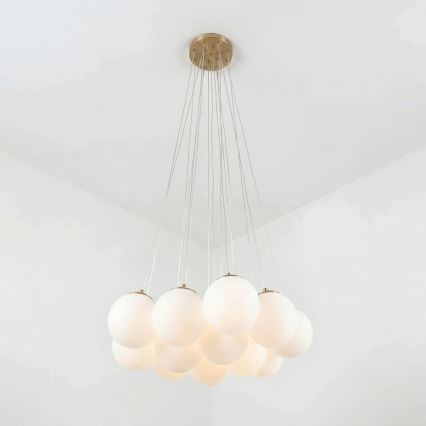 Brilagi - Lustră suspendată cu cablu GLOBE 15xE14/15W/230V albă