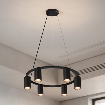Brilagi - Lustră suspendată cu cablu SELE 6xGU10/30W/230V neagră