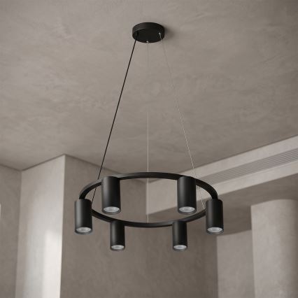 Brilagi - Lustră suspendată cu cablu SELE 6xGU10/30W/230V neagră