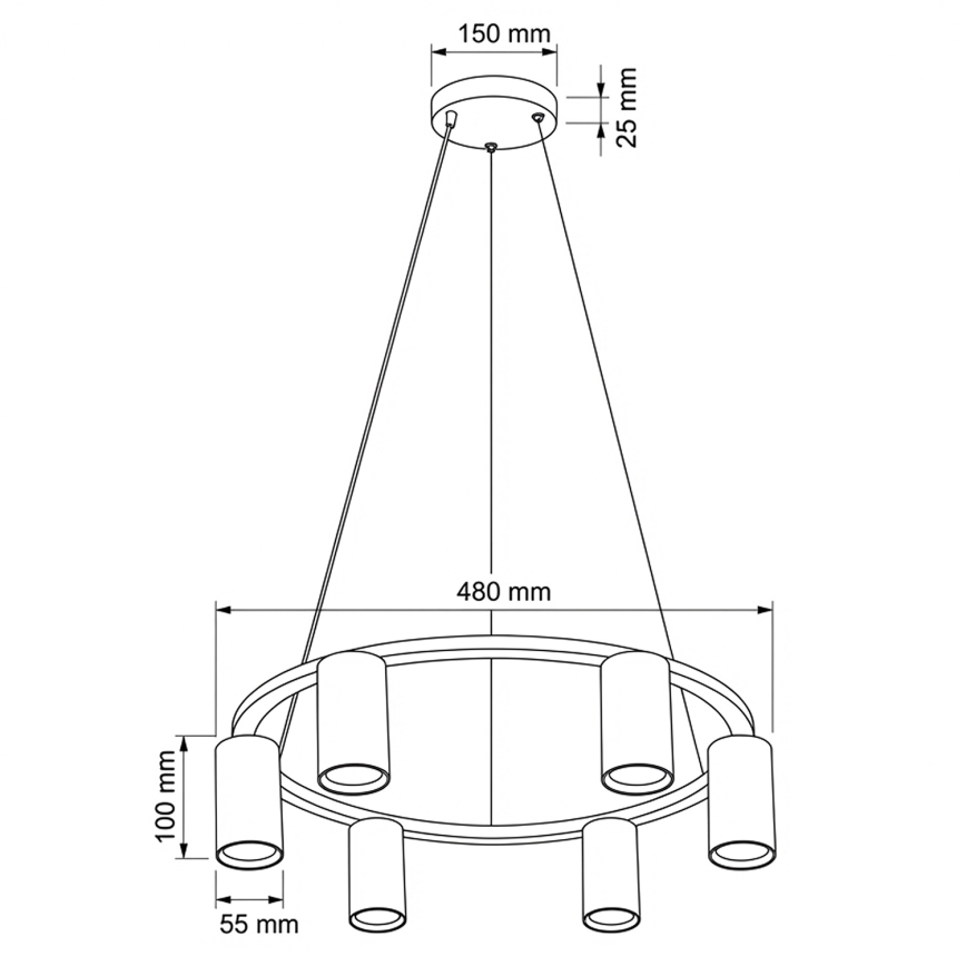 Brilagi - Lustră suspendată cu cablu SELE 6xGU10/30W/230V neagră