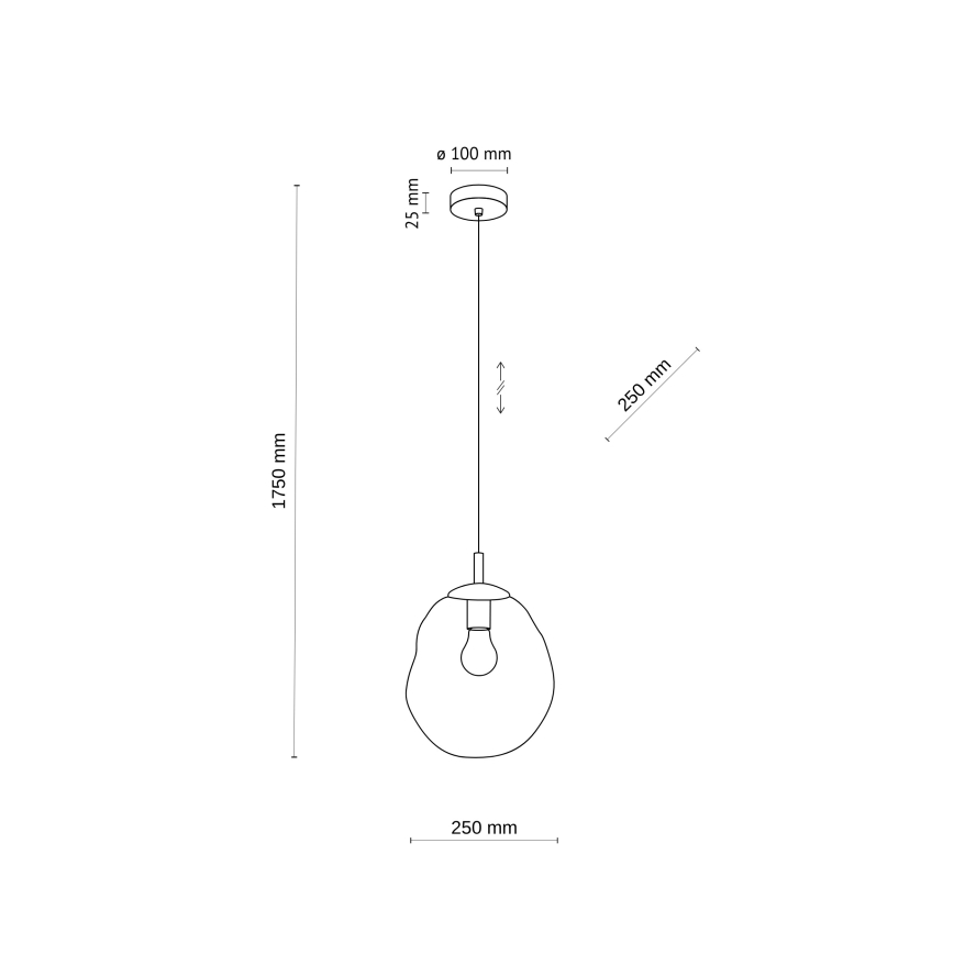Brilagi - Lustră suspendată cu cablu VULCANO 1xE27/15W/230V bej/bej fumuriu