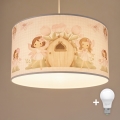 Brilagi - Lustră suspendată LED pentru copii BOBO, 1xE27/60W/230V, Ø 35 cm, roz/zâne