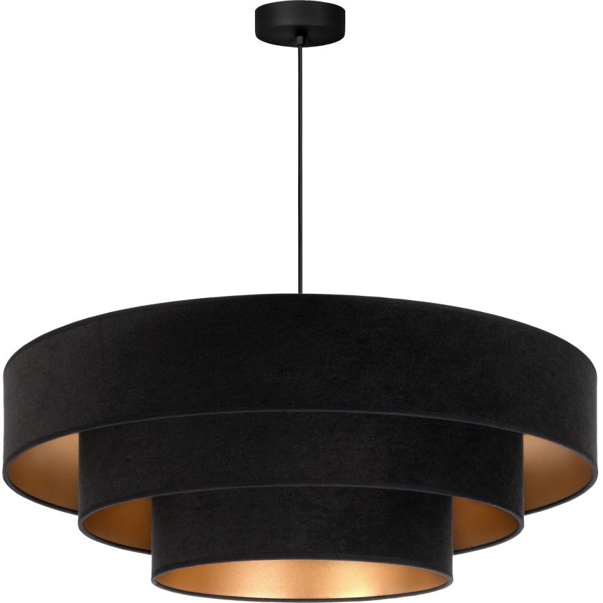 Brilagi - Lustră suspendată LUNETA 3xE27/60W/230V, Ø 80 cm, negru/auriu