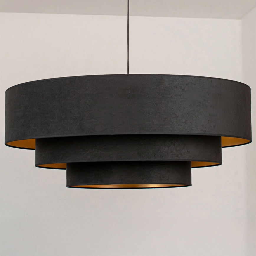 Brilagi - Lustră suspendată LUNETA 3xE27/60W/230V, Ø 80 cm, negru/auriu