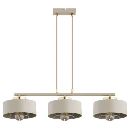Brilagi - Lustră suspendată pe cablu 3xE27/60W/230V bej/auriu