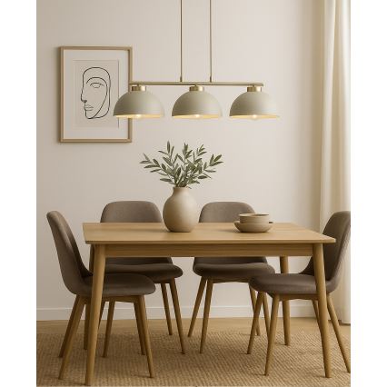 Brilagi - Lustră suspendată pe cablu 3xE27/60W/230V bej/auriu
