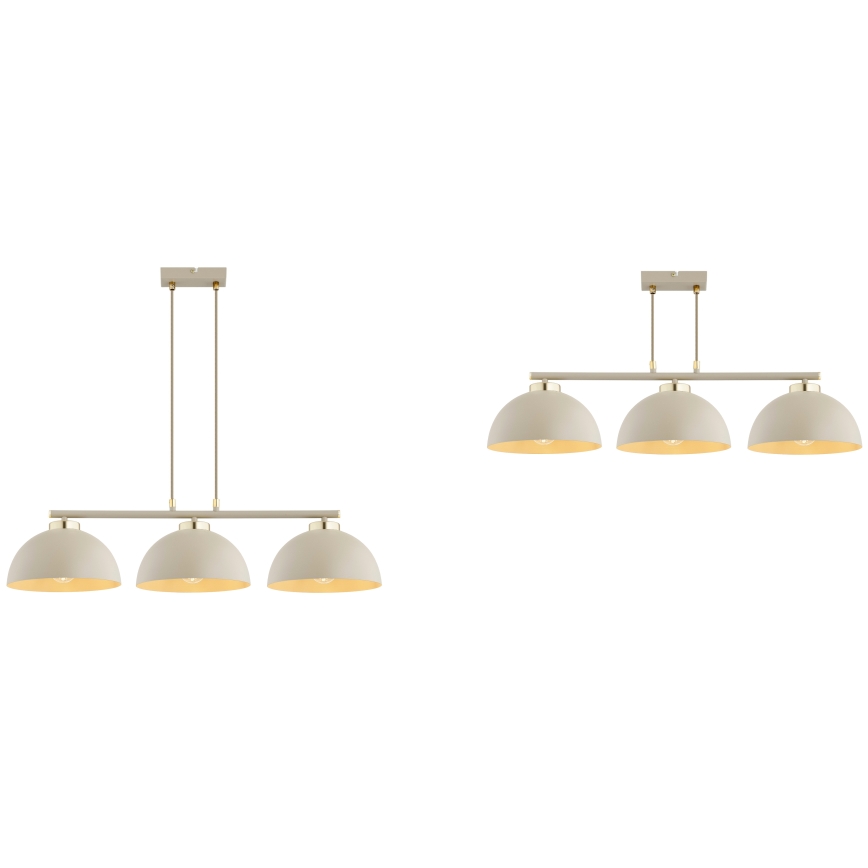 Brilagi - Lustră suspendată pe cablu 3xE27/60W/230V bej/auriu