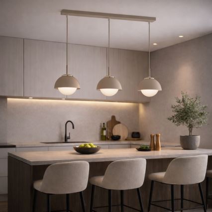 Brilagi - Lustră suspendată pe cablu 3xE27/60W/230V bej/auriu