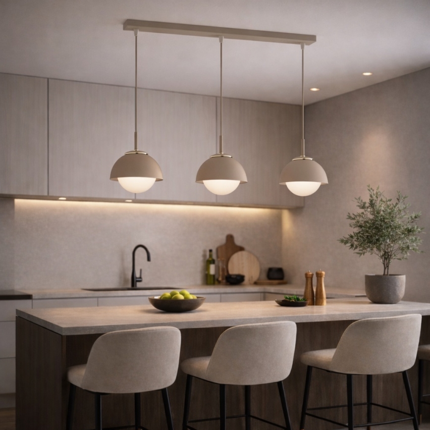 Brilagi - Lustră suspendată pe cablu 3xE27/60W/230V bej/auriu