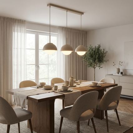 Brilagi - Lustră suspendată pe cablu 3xE27/60W/230V bej/auriu