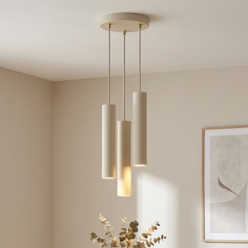 Brilagi - Lustră suspendată pe cablu 3xGU10/15W/230V bej/auriu