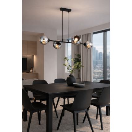 Brilagi - Lustră suspendată pe cablu 4xE27/60W/230V negru/gri fumuriu