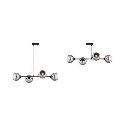 Brilagi - Lustră suspendată pe cablu 4xE27/60W/230V negru/gri fumuriu