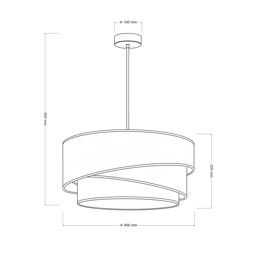 Brilagi - Lustră suspendată pe cablu ARROW, 1xE27/60W/230V, Ø 45 cm, bej
