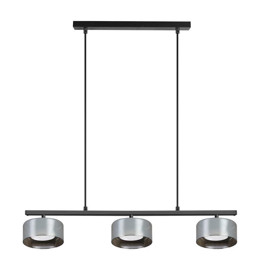 Brilagi - Lustră suspendată pe cablu AURA LUX 3xGX53/30W/230V, negru/fumuriu