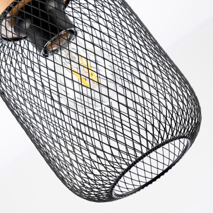 Brilagi - Lustră suspendată pe cablu BASKLITE 1xE27/15W/230V, lemn/negru