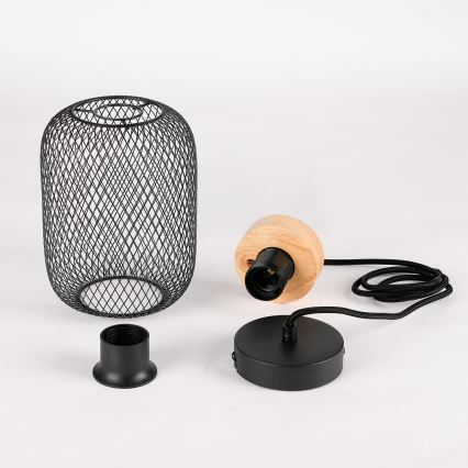 Brilagi - Lustră suspendată pe cablu BASKLITE 1xE27/15W/230V, lemn/negru