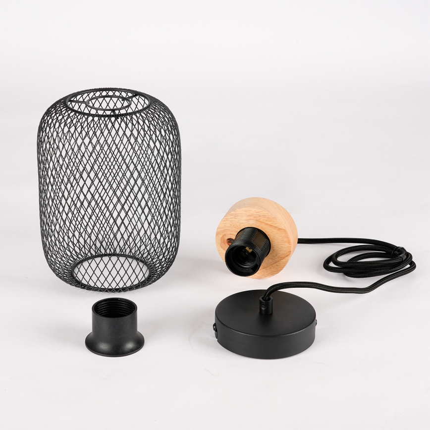 Brilagi - Lustră suspendată pe cablu BASKLITE 1xE27/15W/230V, lemn/negru